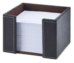 Brown faux leather memo pad holder