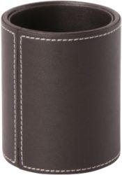 Pen Holder Faux Leather Brown 105H X 80Diamm
