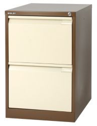 Bisley Filing Cabinet 2 Drawer Coffee and Cream 47W x 62D x 71H cm 