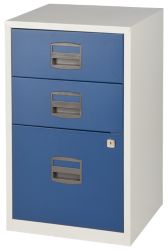 Bisley 3 Drawer Filing Cabinet Blue Grey 672H x 413W x 400D mm