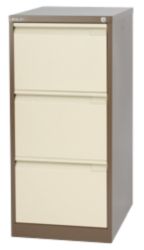 Bisley Filing Cabinet 3 Drawer Coffee and Cream 47W x 62D x 101H cm 