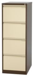 Bisley Filing Cabinet 4 Drawer Coffee and Cream 47W x 62D x 132H cm 