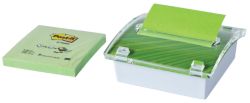 Post it White Dispenser Base with 8 packs of Green Z Notes Graphic