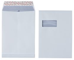 Plus Fabric Power Tac Peel And Seal Gusset Window Envelopes 135gsm White C4 324 x 229 mm 100 Per Box