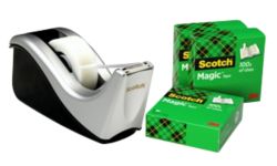Tape Dispenser with 4 Rolls of Scotch Magictm Tape 19mm x 33m