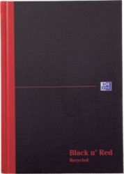 Black n Red Recycled Casebound Hardback Notebook A5