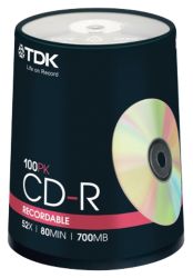 TDK CD R On A Spindle 100Pk