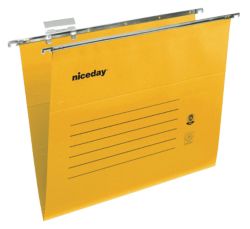 Niceday coloured suspension files yellow foolscap pack of 50