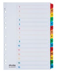 Viking Mylar Reinforced Coloured Tab Dividers 1 15 Tabs A4
