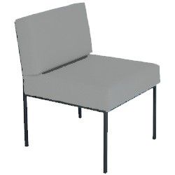 GGI Steel Frame Reception Chair Fabric Grey