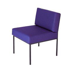 GGI Steel Frame Reception Chair Fabric Navy Blue