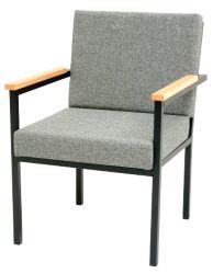 GGI Steel Frame Reception Armchair Fabric Slate Grey