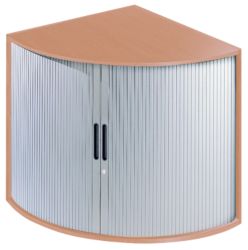 Largo Beech Effect Corner Tambour Storage Unit Beech 80W x 80D x 73H cm