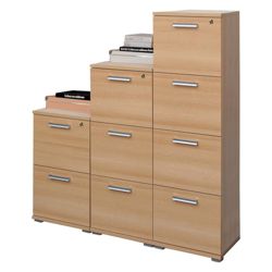 Sun Modern Office Furniture 3 Drawer Filing Cabinet Beech 41W x 60D x 102H cm