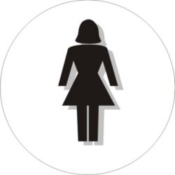 Quality Signs Ladies Toilet Self Adhesive Polyurethane 60 x 60 mm