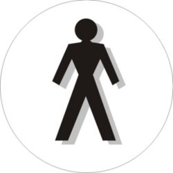 Quality Signs Gents Toilet Self Adhesive Polyurethane 60 x 60 mm