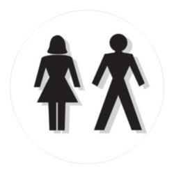 Quality Signs Unisex Toilet Self Adhesive Polyurethane 60 x 60 mm