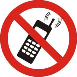 Quality Signs No Mobile Phones Self Adhesive Polyurethane 60 x 60 mm