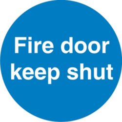 Quality Signs Fire Doot Keep Shut Self Adhesive Polyurethane 60 x 60 mm