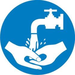 Quality Signs Wash Your Hands Self Adhesive Polyurethane 60 x 60 mm