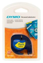 Dymo Letratag Label Plastic Pearl White 12mm x 4m