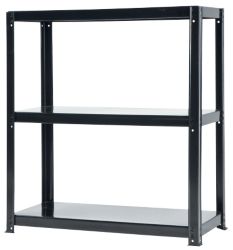3 Tier Boltless Shelving Unit Black 760h x 700w x 300d