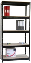 5 Tier Boltless Shelving Unit Black 1500h x 700w x 300d