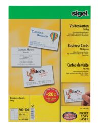 Sigel 3C Business Cards 185gsm for InkjetLaserCopier High White Pack of 600 