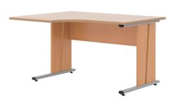 Newbury Office Environment Left Hand Ergo Desk Beech 130W x 75D x 725H cm