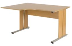 Newbury Office Environment Left Hand Ergo Desk Oak 130W x 75D x 725H cm