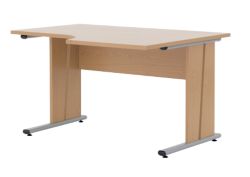 Newbury Office Environment Right Hand Ergo Desk Beech 725H x 130W x 75Dcm