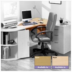 Newbury Office Environment Right Hand Ergo Desk Maple 725H x 130W x 75Dcm