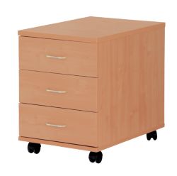 Newbury Office Environment 3 Drawer Mobile Pedestal Beech 41W x 614D x 556H cm