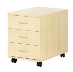 Newbury Office Environment 3 Drawer Mobile Pedestal Maple 41W x 614D x 556H cm