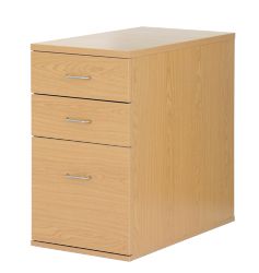 Newbury Office Environment 75cm Deep Desk High Pedestal Oak 41W x 75D x 725H cm 