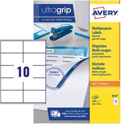 Avery Multi Function and Copier Labels 105 x 58mm 1000 Labels Per Box 3425 