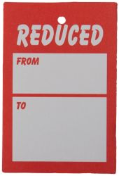 Reduced From To Tags 76mm x 51mm pk 250