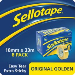 Sellotape Small Core Clear Tape 18mm x 33m Pack of 8 Rolls