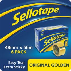 Sellotape Large Core Tape 50 mm x 66 m 6pk