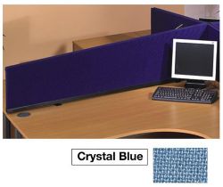 Desk Mounted Woolmix Privacy Screens Crystal Blue 159W x 39H x 30H x 45D cm Suitable for 160cm Desk