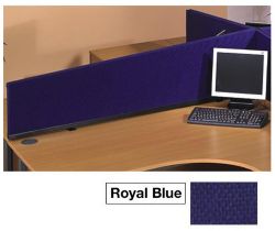 Desk Mounted Woolmix Privacy Screens Royal Blue 159W x 39H x 30H x 45D cm Suitable for 160cm Desk