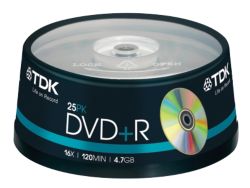 TDK DVDR 47Gb On A Spindle 25Pk 