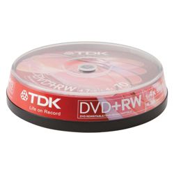 TDK DVDRW 47Gb On A Spindle 10Pk
