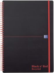 Black n Red Recycled Wirebound Polypropylene Notebook A4