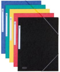 Elba 3 Flap Elasticated Folder Assorted Colours