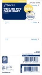 Filofax Personal Inserts Week on Two Pages organiser size 171 x 95 mm