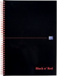Black n Red Notebook wirebound A4 90gsm ruled 100 pages