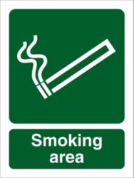 Smoking area outdoor sign