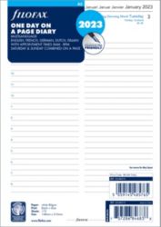 Filofax A5 Inserts Day per Page organiser size 210 x 148 mm