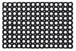 Doortex Rubber Honeycomb Door Mat Black 80 x 120 cm